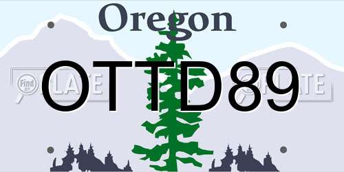 OTTD89 Oregon License Plate