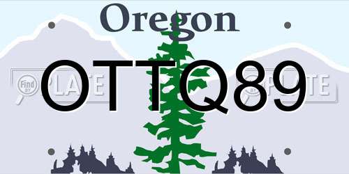 OTTQ89 Oregon License Plate