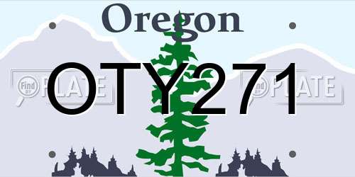 OTY271 Oregon License Plate