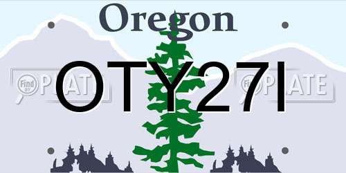 OTY27I Oregon License Plate
