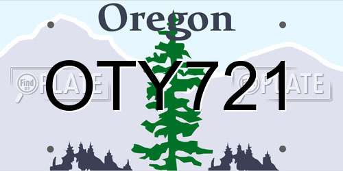 OTY721 Oregon License Plate