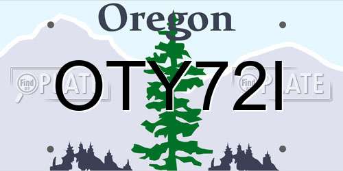 OTY72I Oregon License Plate