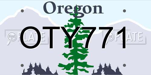 OTY771 Oregon License Plate