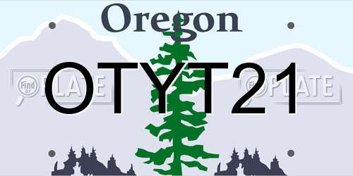 OTYT21 Oregon License Plate