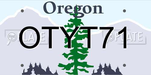 OTYT71 Oregon License Plate