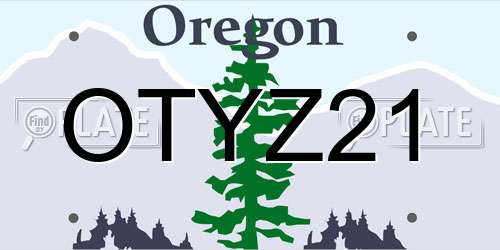 OTYZ21 Oregon License Plate