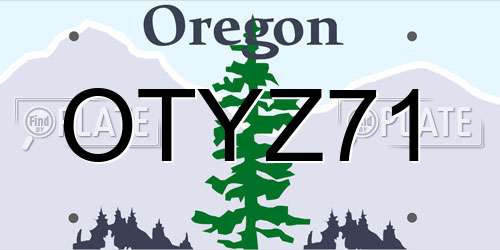 OTYZ71 Oregon License Plate