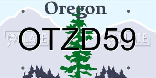 OTZD59 Oregon License Plate