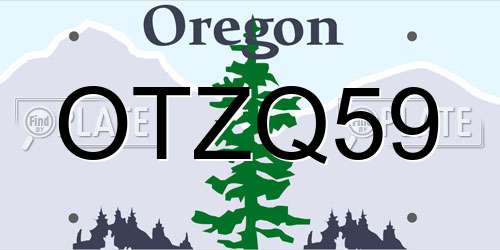 OTZQ59 Oregon License Plate
