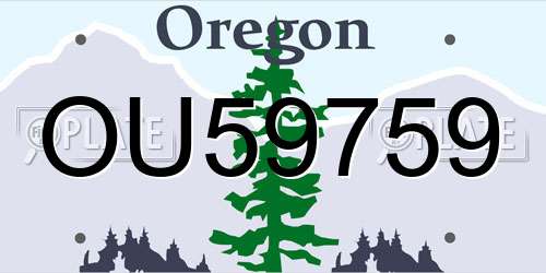 OU59759 Oregon License Plate