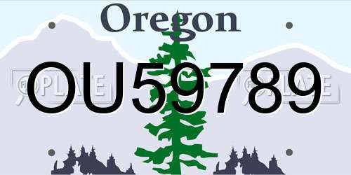 OU59789 Oregon License Plate