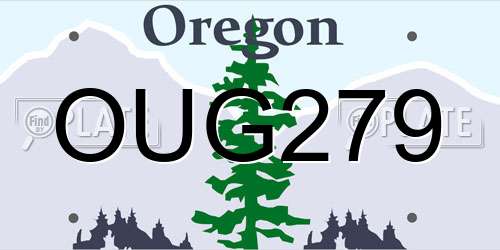 OUG279 Oregon License Plate