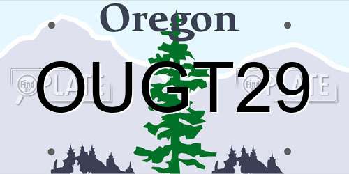 OUGT29 Oregon License Plate