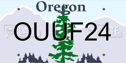 OUUF24 Oregon License Plate