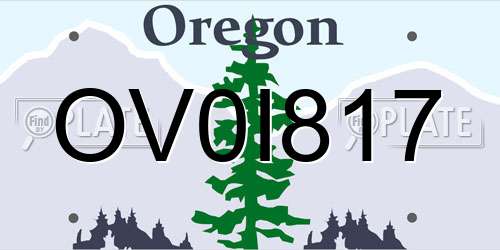 OV0I817 Oregon License Plate