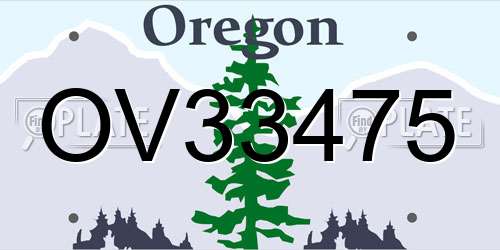 OV33475 Oregon License Plate