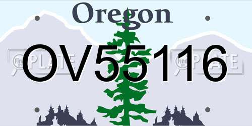 OV55116 Oregon License Plate