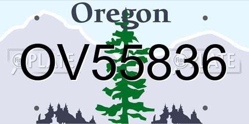 OV55836 Oregon License Plate