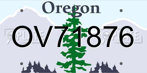 OV71876 Oregon License Plate