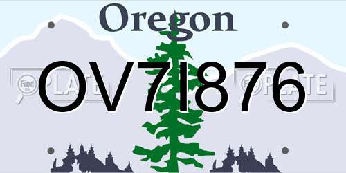 OV7I876 Oregon License Plate