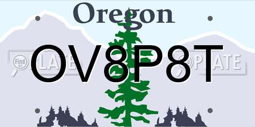 OV8P8T Oregon License Plate