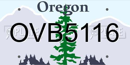 OVB5116 Oregon License Plate