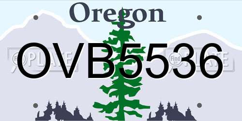 OVB5536 Oregon License Plate