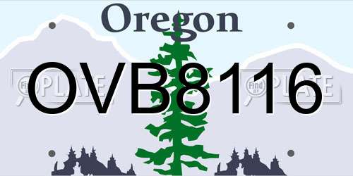 OVB8116 Oregon License Plate