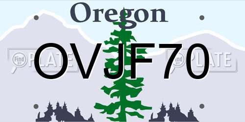 OVJF70 Oregon License Plate