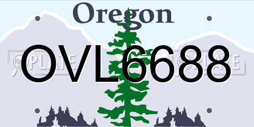 OVL6688 Oregon License Plate