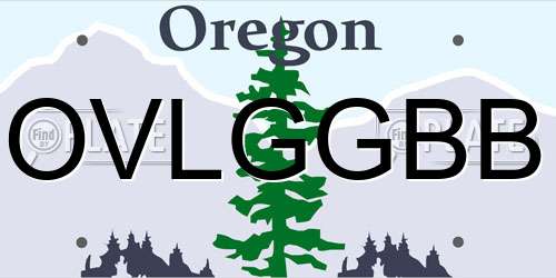 OVLGGBB Oregon License Plate