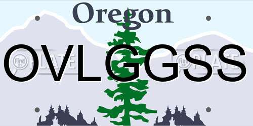 OVLGGSS Oregon License Plate