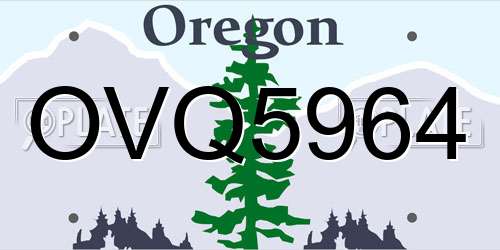 OVQ5964 Oregon License Plate