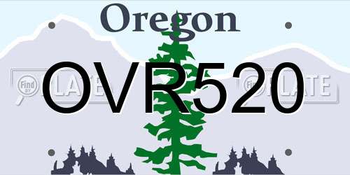OVR520 Oregon License Plate