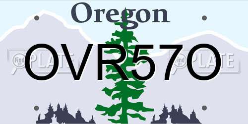 OVR57O Oregon License Plate
