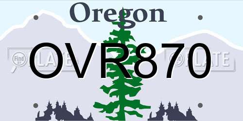 OVR870 Oregon License Plate