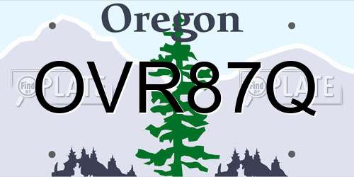 OVR87Q Oregon License Plate