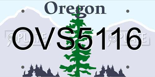 OVS5116 Oregon License Plate