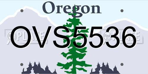 OVS5536 Oregon License Plate