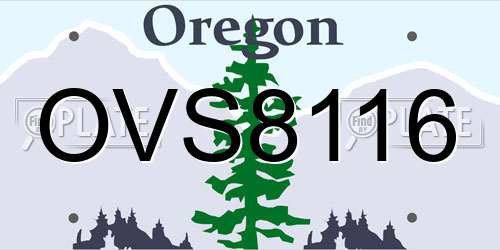 OVS8116 Oregon License Plate