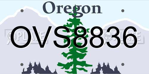 OVS8836 Oregon License Plate