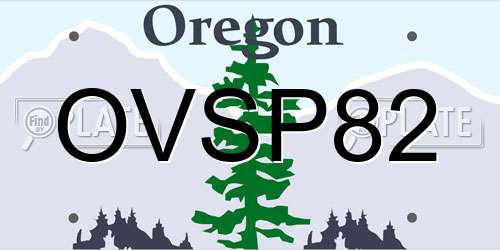 OVSP82 Oregon License Plate