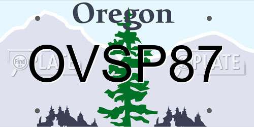 OVSP87 Oregon License Plate