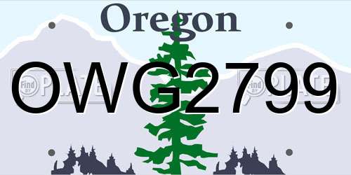 OWG2799 Oregon License Plate