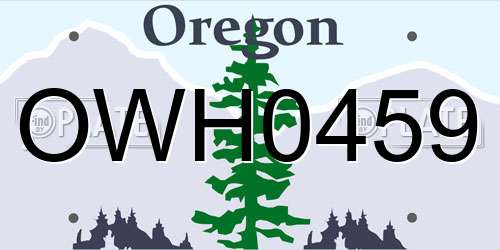 OWH0459 Oregon License Plate