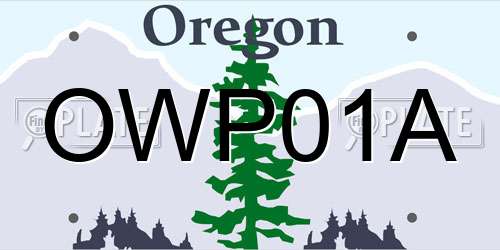 OWP01A Oregon License Plate
