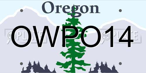 OWPO14 Oregon License Plate