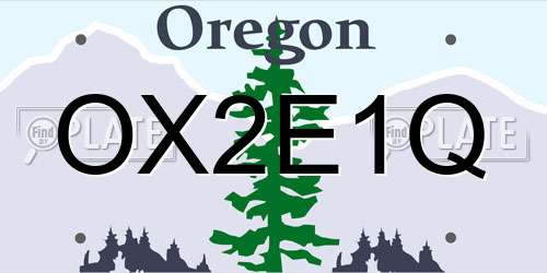 OX2E1Q Oregon License Plate