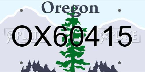 OX60415 Oregon License Plate