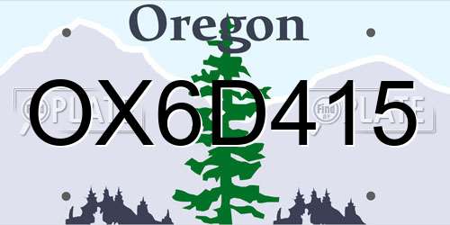 OX6D415 Oregon License Plate